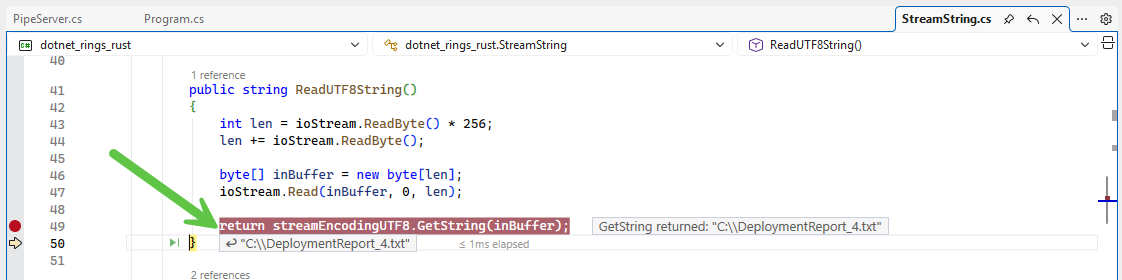 .NET application returns the correct string value